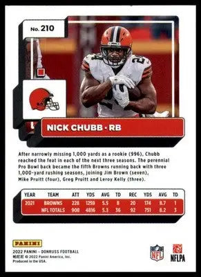 Nick Chubb 2022 Donruss #210 Cleveland Browns - Football Card Single