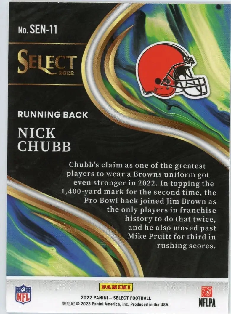 Nick Chubb 2022 Panini Select Sensations #SEN-11 Cleveland Browns Football Card - Football Card Single