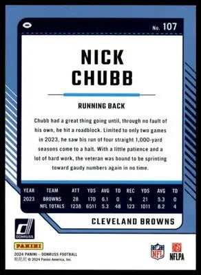 Nick Chubb 2024 Donruss #107 Cleveland Browns - Football Card Single