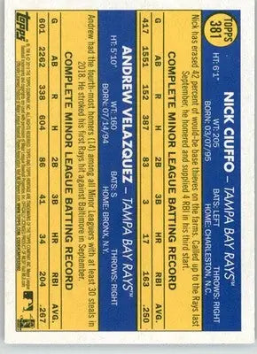 Nick Ciuffo / Andrew Velazquez - 2019 Topps Heritage - #381 - RC Baseball - Baseball Card Single