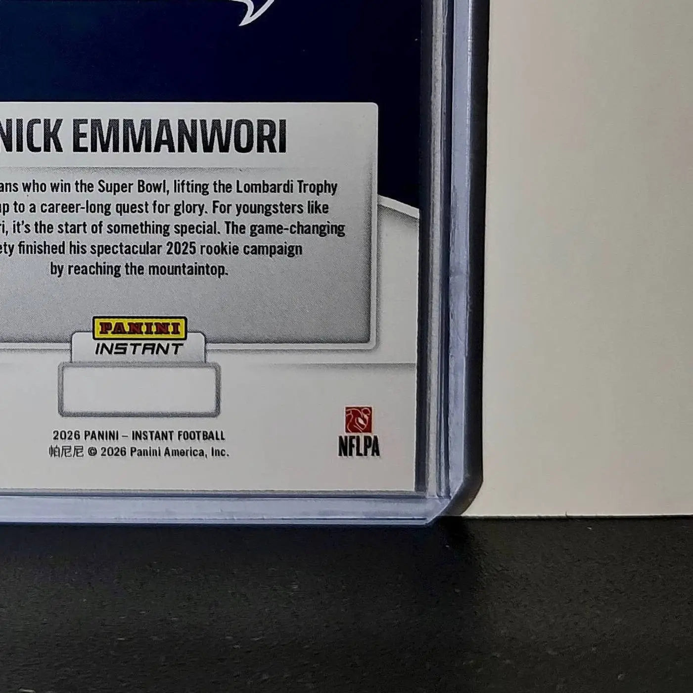 Nick Emmanwori Rookie 2026 Panini NFL Super Bowl LIX Champions #24 Card Seahawks - Football Card Single