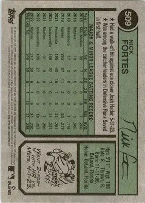 Nick Fortes - 2023 Topps Heritage - #509 - Baseball - Baseball Card Single