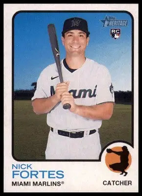 Nick Fortes Rookie 2022 Topps Heritage #149 Miami Marlins - Baseball Card Single