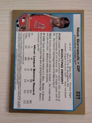 Nick Gorneault - 2004 Bowman - #227 - RC,AUTO Gold Baseball - Baseball Card Single