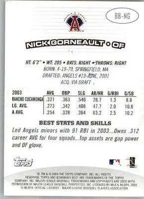 Nick Gorneault - 2004 Bowman’s Best - #BB-NG - RC AUTO Baseball - Baseball Card Single