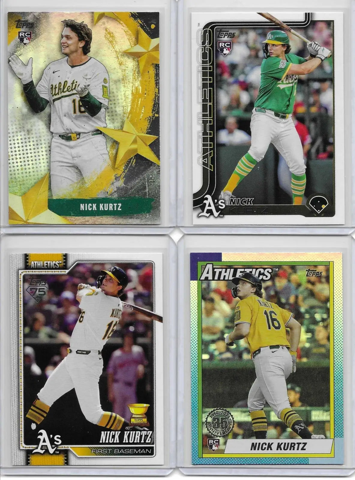 Nick Kurtz 4 Cards Lot. - Baseball Card Single