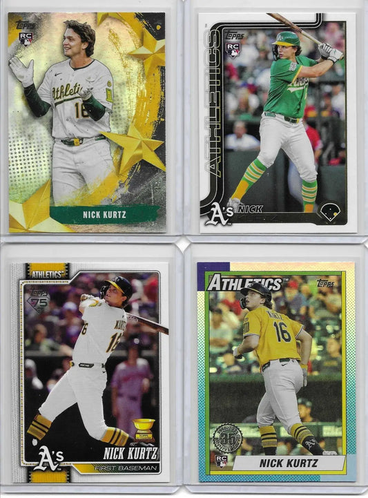 Nick Kurtz 4 Cards Lot. - Baseball Card Single