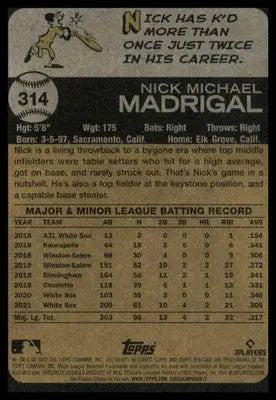 Nick Madrigal 2022 Topps Heritage #314 Chicago Cubs - Baseball Card Single