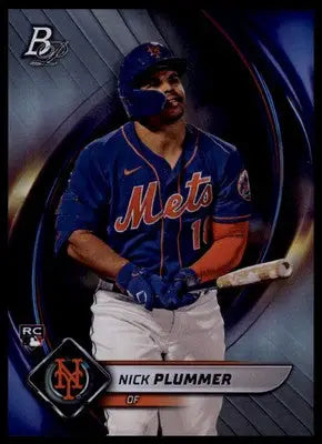 Nick Plummer Rookie 2022 Bowman Platinum #72 New York Mets - Baseball Card Single
