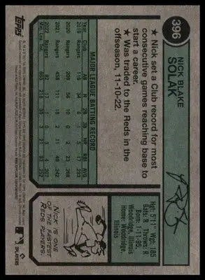 Nick Solak 2023 Topps Heritage #396 Cincinnati Reds - Baseball Card Single