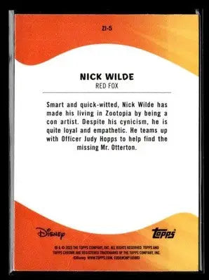 🌟 Nick Wilde, 2025 Topps Chrome Disney Zootopia Icons #ZI-5 🌟 - Non-Sports Card Single