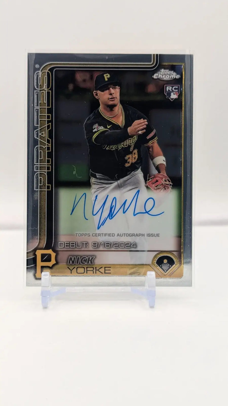 Nick Yorke 2025 Topps Chrome Update #CRDA-NY Auto Rookie Debut RC Pirates - Baseball Card Single