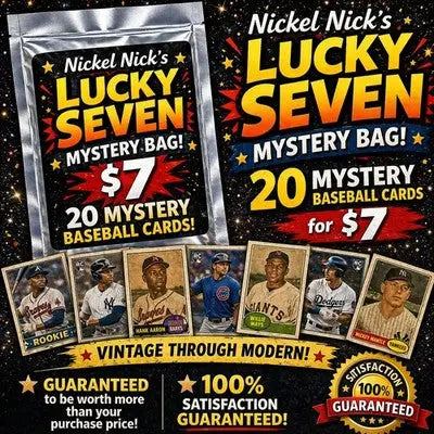Nickel Nick’s Lucky 7 - 20 Mystery Baseball Cards. Vintage thru Modern. Just $7! - Baseball Card Box
