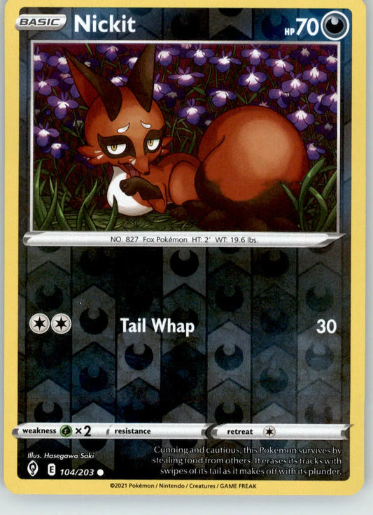 Nickit - Evolving Skies - 104/203 - LP Pokemon - Pokémon Card Single