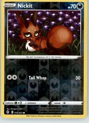 Nickit - Evolving Skies - 104/203 - LP Pokemon - Pokémon Card Single