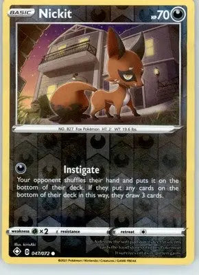 Nickit - Shining Fates - 047/072 - Reverse Holo LP - Pokémon Card Single