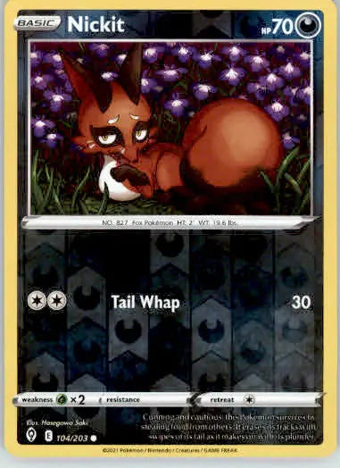 Nickit - SWSH07: Evolving Skies - 104/203 - Reverse Holo LP - Pokémon Card Single