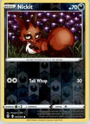 Nickit - SWSH07: Evolving Skies - 104/203 - Reverse Holo LP - Pokémon Card Single