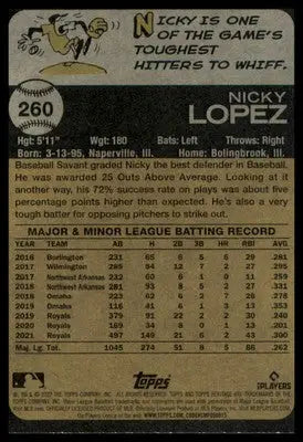 Nicky Lopez 2022 Topps Heritage #260 Kansas City Royals - Baseball Card Single