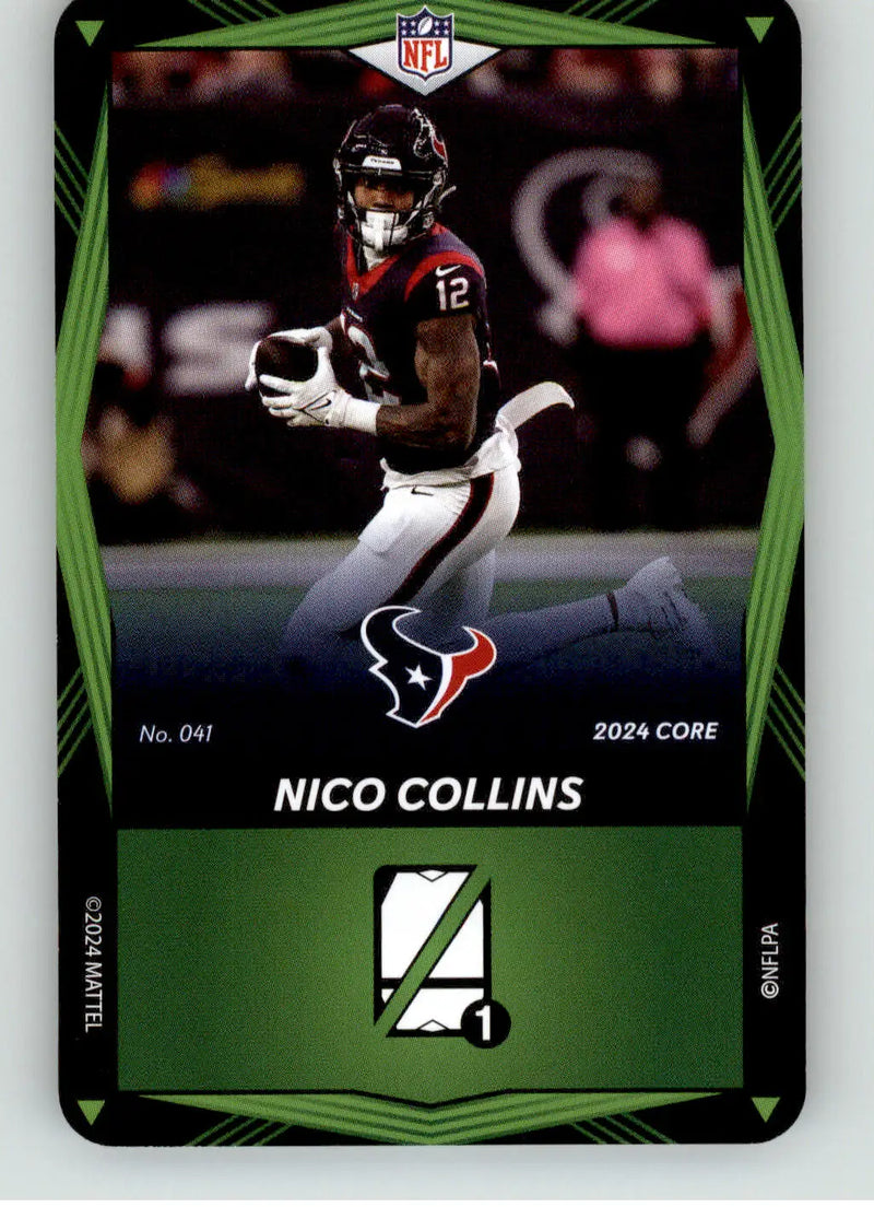 Nico Collins - 2024 UNO Elite Core Edition - Green - #041 - Football - Football Card Single