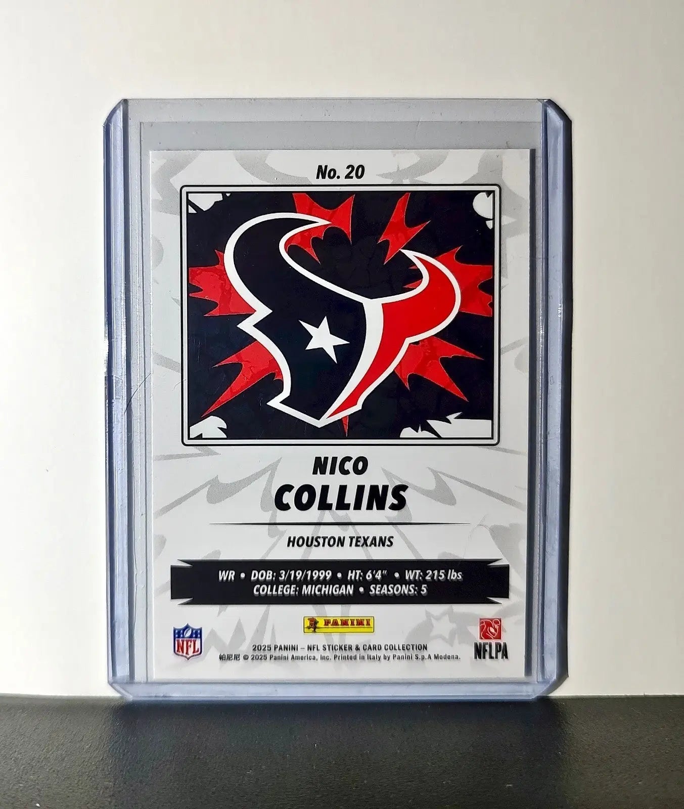 Nico Collins 2025 Panini NFL #20 Sticker Card Houston Texans