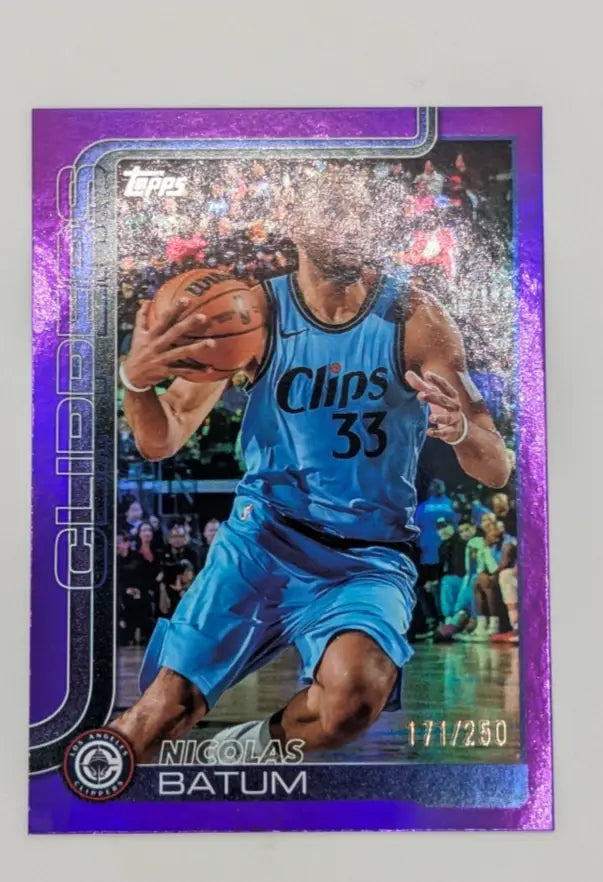 Nicolas Batum 2025-26 Topps Flagship #146 Purple Holo Foil /250 Clippers - Basketball Card Single