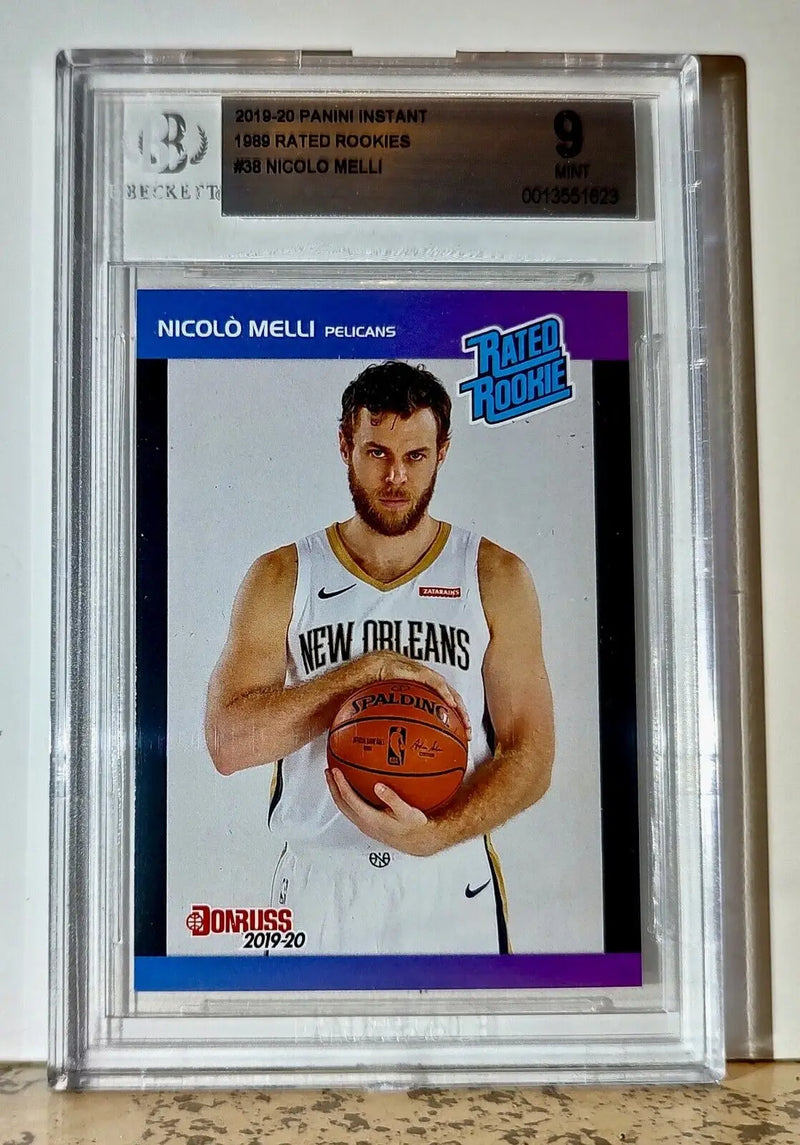 Nicolo Melli 2019-20 Panini NBA #38 Rated Rookies 1/3431 BGS 9 Pelicans