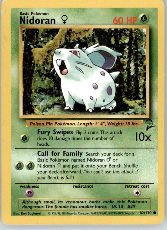 Nidoran F - Base Set 2 - 82/130 - HP Pokemon - Pokémon Card Single