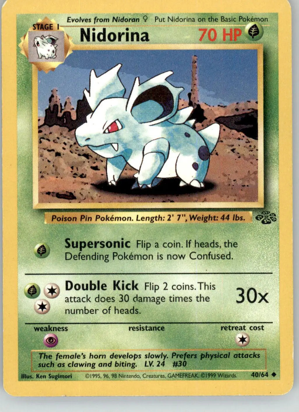Nidorina - Jungle - 40/64 - Unlimited MP Pokemon - Pokémon Card Single