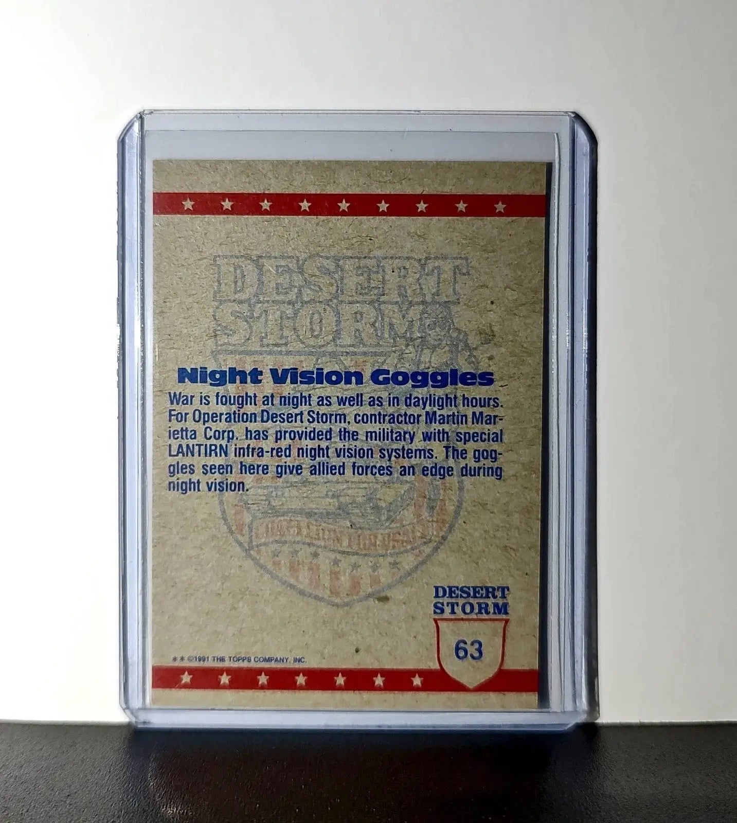 Night Vision Goggles 1991 Topps Desert Storm #63 Card