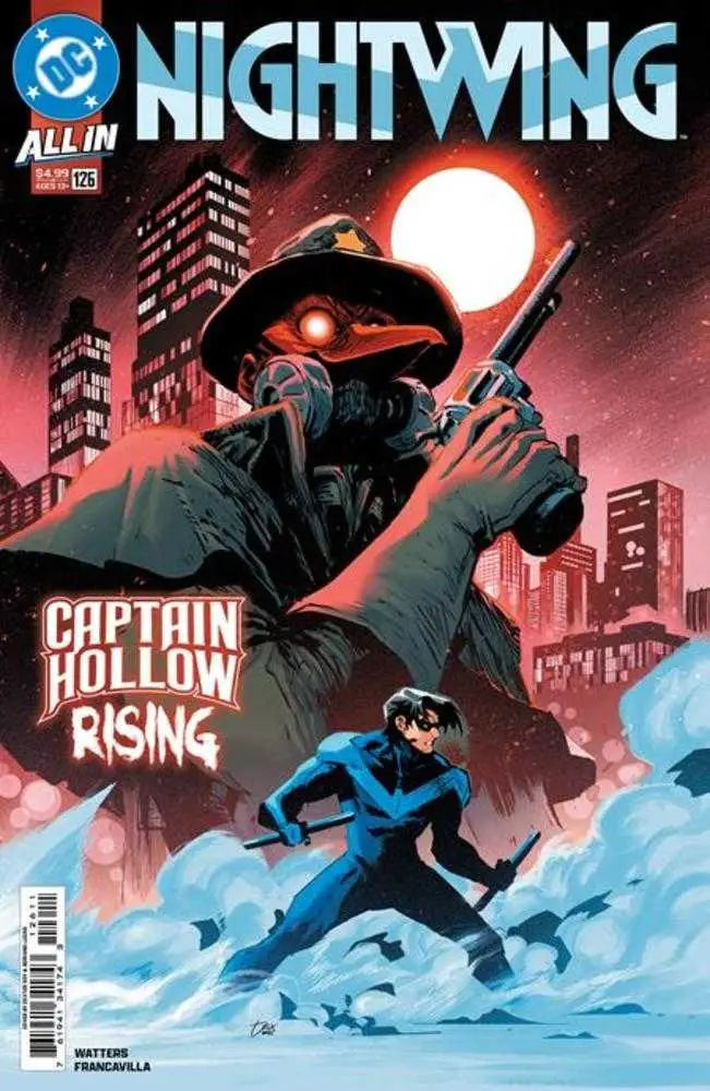 Comic book cover featuring Nightwing and Captain Hollow illustrated by Dexter Soy