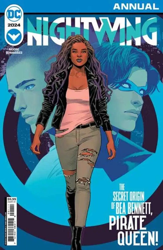 Comic book cover for Nightwing 2024 Annual #1 featuring Bea Bennett in stylish attire