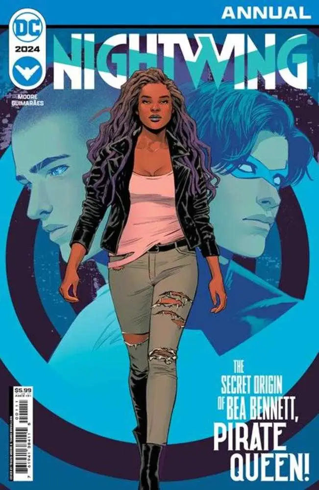 Comic book cover for Nightwing 2024 Annual #1 featuring Bea Bennett in stylish attire