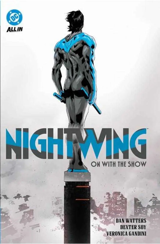 Nightwing comic book cover from Nightwing 2024 Hardcover Volume 01 showing brand-new creative team