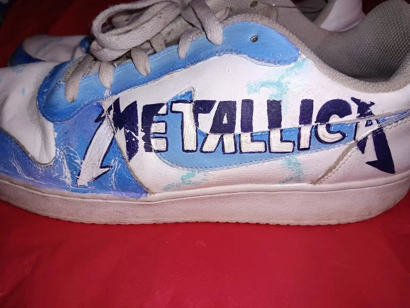 Nike Air Force 1 Custom Metallica Sneakers US Size!2 Pre-Owned - Apparel