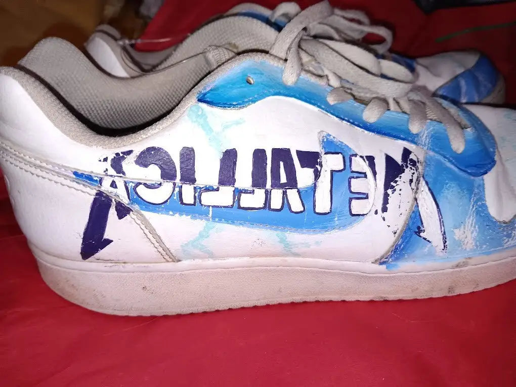 Nike Air Force 1 Custom Metallica Sneakers US Size!2 Pre-Owned - Apparel