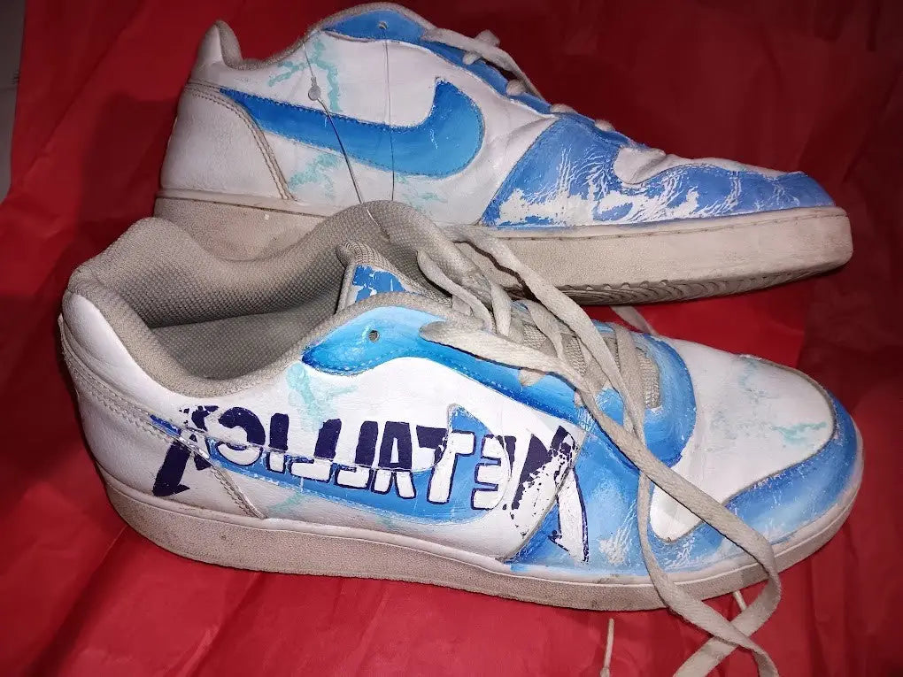 Nike Air Force 1 Custom Metallica Sneakers US Size!2 Pre-Owned - Apparel