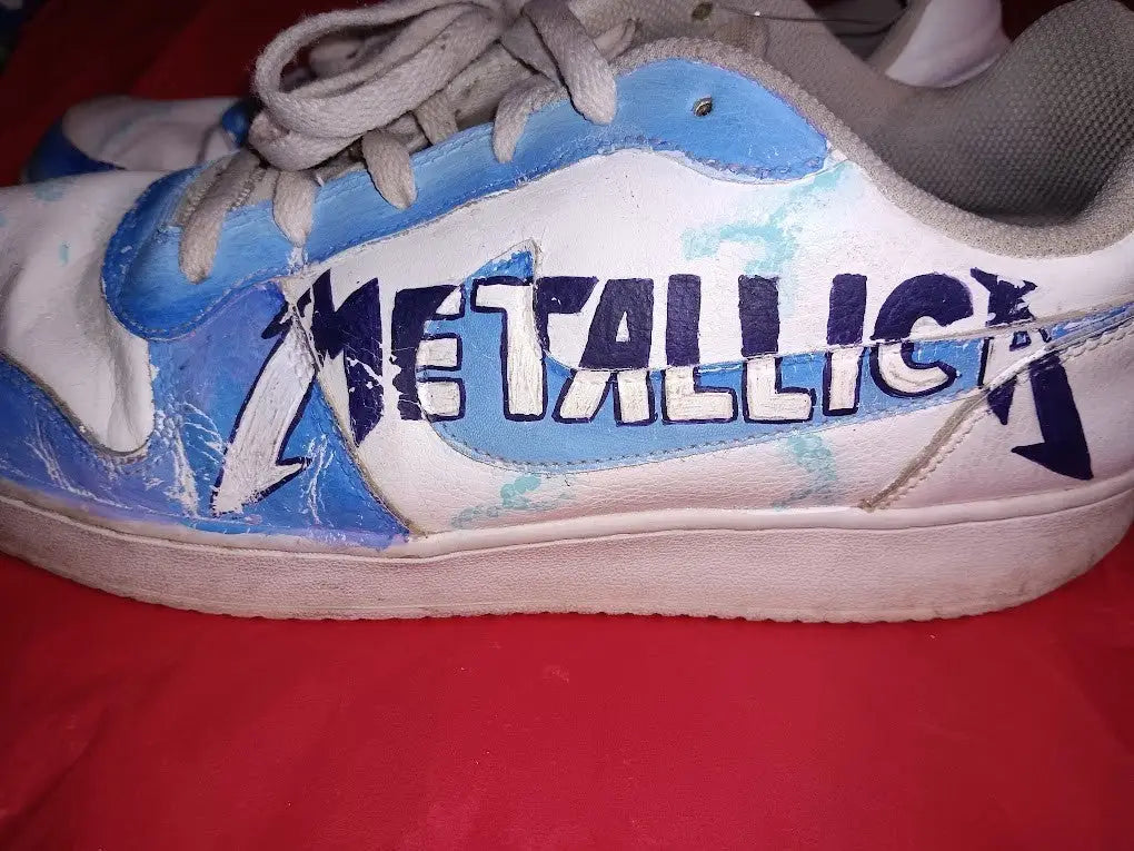 Nike Air Force 1 Custom Metallica Sneakers US Size!2 Pre-Owned - Apparel