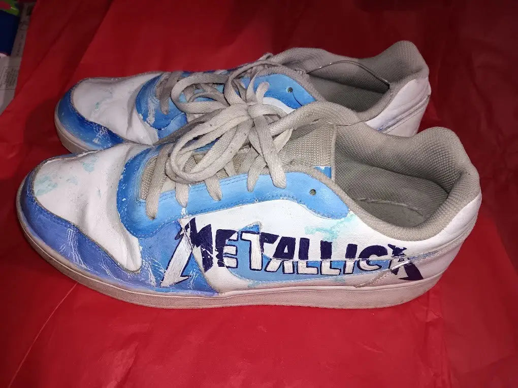 Nike Air Force 1 Custom Metallica Sneakers US Size!2 Pre-Owned - Apparel