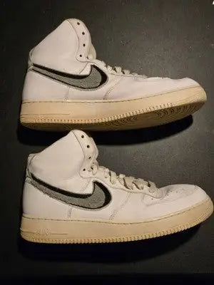 Nike Air Force 1 High - Men’s 12 - White Leather Sneakers Worn Vintage - Apparel