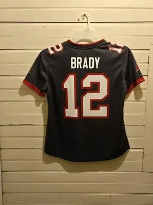 Nike NFL Buccaneers Jersey Boys M Tom Brady 12 On Field Dri-FIT Black Authentic