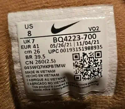 Nike Shoes Mens 8 Tan Mid Top Leather Canvas Sneakers Gum Sole Casual BQ4223-700 - Apparel