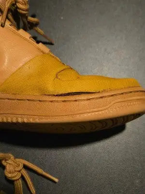 Nike Shoes Mens 8 Tan Mid Top Leather Canvas Sneakers Gum Sole Casual BQ4223-700 - Apparel