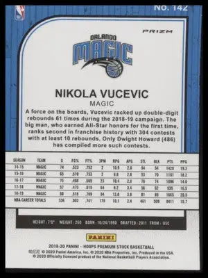 Nikola Vucevic 2019-20 Hoops Premium Stock Prizms Shimmer #142 Orlando Magic - Basketball Card Single