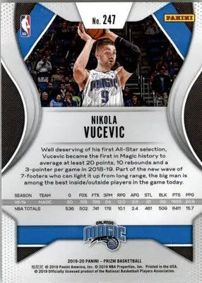 Nikola Vucevic - 2019-20 Panini Prizm - #247 - Basketball - Basketball Card Single