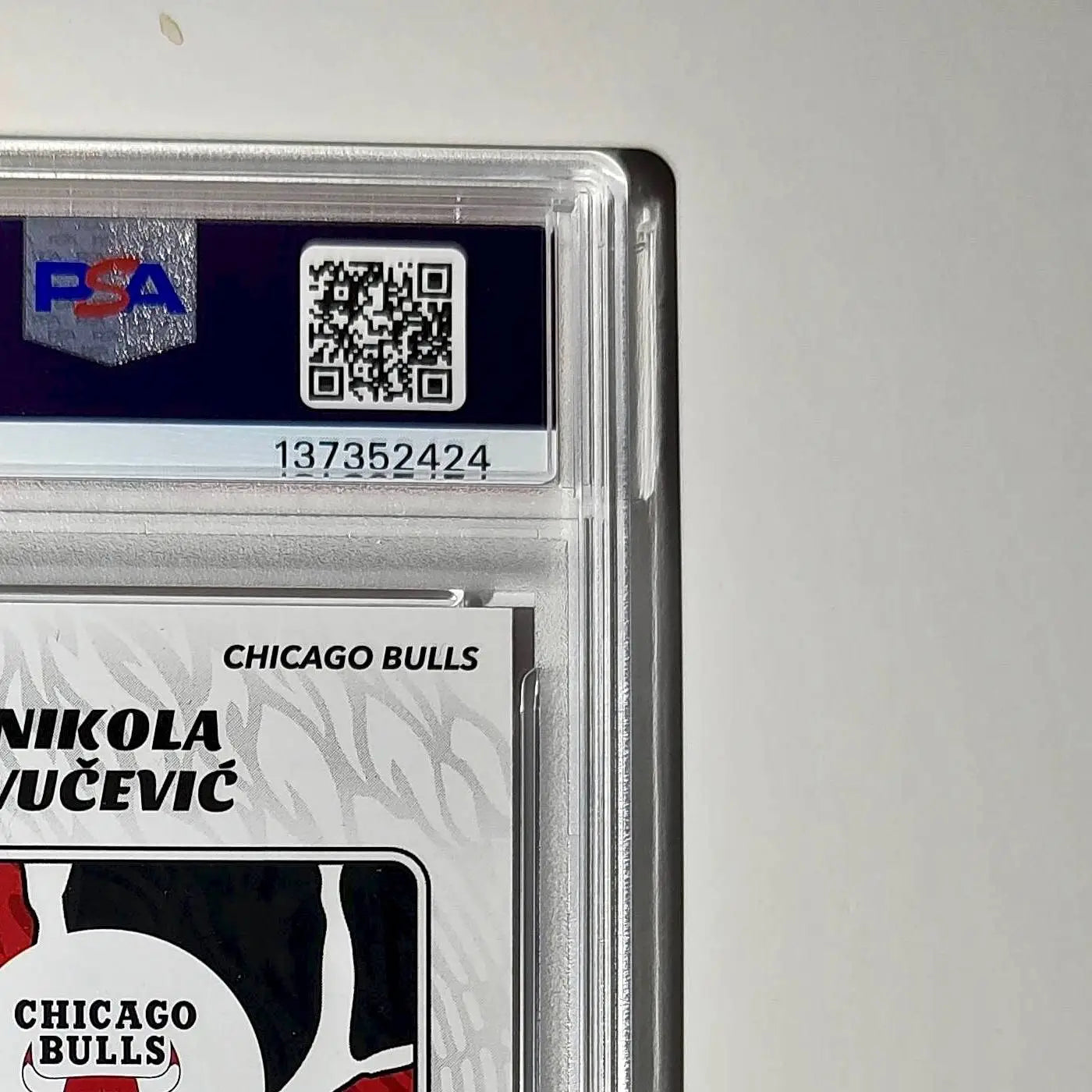 Nikola Vučević 2024-25 Panini NBA #53 Sticker 100/100 Red Foil PSA 7 NM