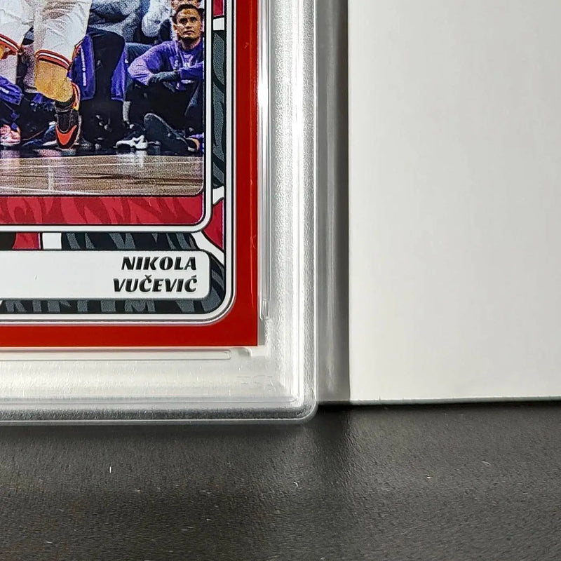 Nikola Vučević 2024-25 Panini NBA #53 Sticker 100/100 Red Foil PSA 7 NM