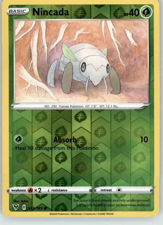 Nincada - Vivid Voltage - 013/185 - Reverse Holo LP Pokemon - Pokémon Card Single
