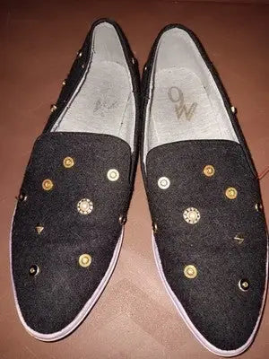 Nine West Women’s Shutout Black Fabric Loafer Flat Shoes 6.5M Pre-Owned