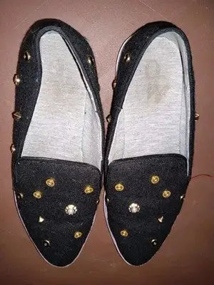 Nine West Women’s Shutout Black Fabric Loafer Flat Shoes 6.5M Pre-Owned